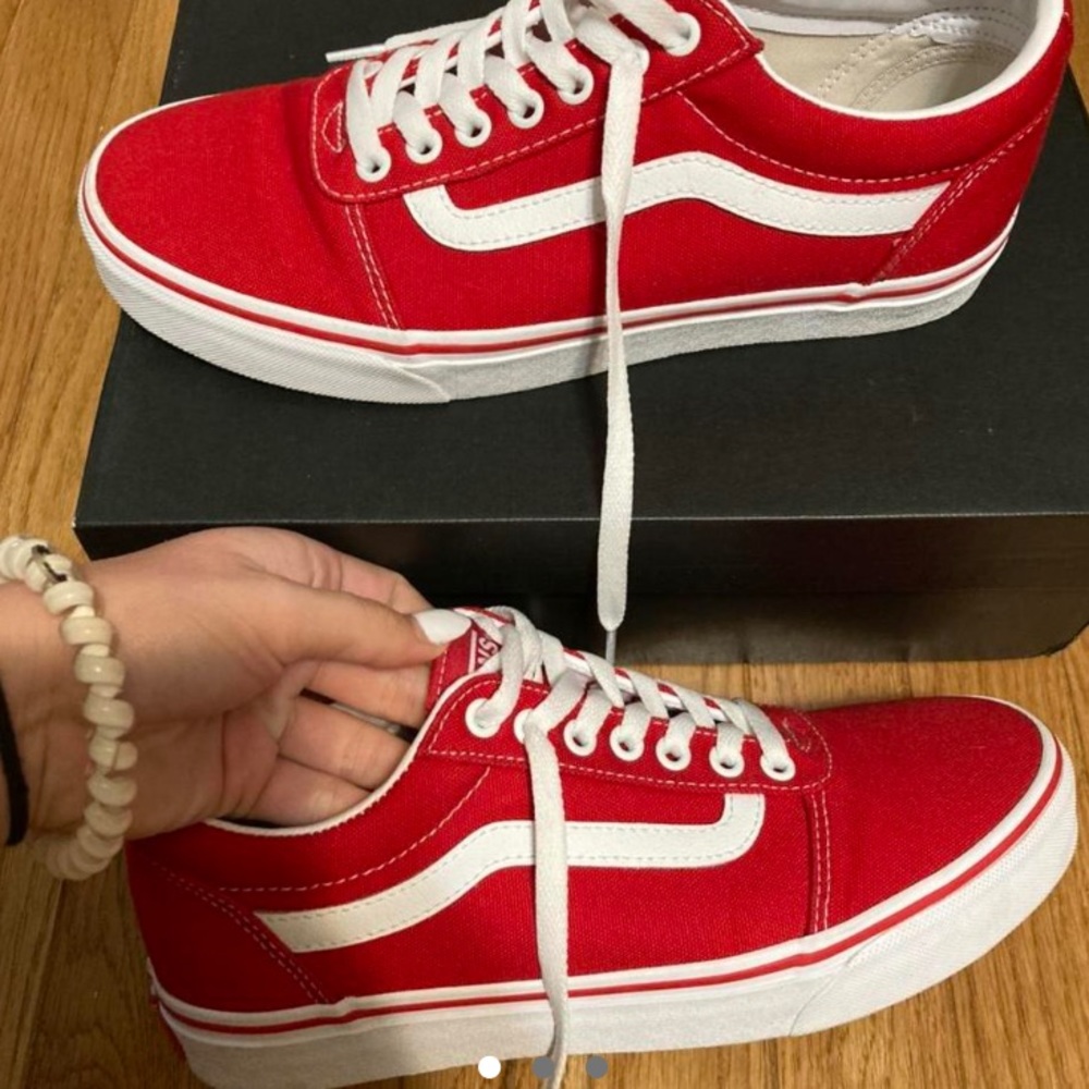 Red low top vans